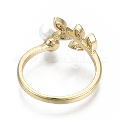 Brass Micro Pave Clear Cubic Zirconia Cuff Finger Rings&nbsp;RJEW-N030-002-NF