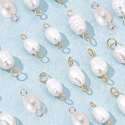 40Pcs 4 Style Natural Cultured Freshwater Pearl Beads Links Connectors&nbsp;FIND-NB0002-11