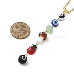 Mushroom & Evil Eye Handmade Lampwork Beads and Acrylic Pendant Decorations&nbsp;HJEW-JM04046-01