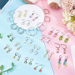 4 Styles Alloy Resin Hoop Earring Set for Women&nbsp;EJEW-UN0002-79