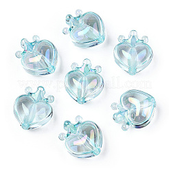UV Plating Transparent Rainbow Iridescent Acrylic Beads&nbsp;OACR-T027-01-C