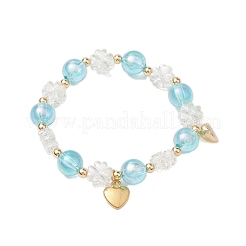 2Pcs 2 Colors Flower & Round Acrylic Beaded Couple Stretch Bracelet Sets&nbsp;BJEW-JB10451