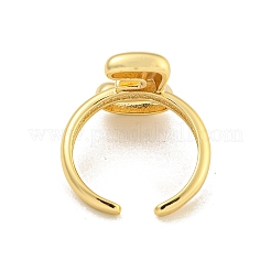 Brass Letter Open Cuff Rings for Women&nbsp;RJEW-G313-01E-G