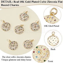 12Pcs Brass Micro Pave Colorful Cubic Zirconia Pendants&nbsp;ZIRC-BBC0003-45