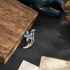 1Pc Flower Alloy Rhinestone Brooches&nbsp;JEWB-CP0001-45
