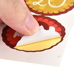 Christmas Theme Round Paper Gift Tag Self-Adhesive Stickers&nbsp;DIY-K032-83