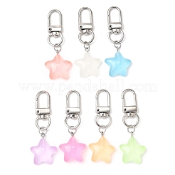 7Pcs Starfish Luminous Transparent Resin Pendant Decorations&nbsp;HJEW-JM03569