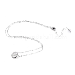 Brass Micro Pave Clear Cubic Zirconia Pendant Necklaces&nbsp;NJEW-L170-04P