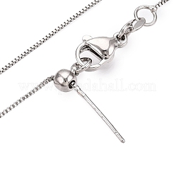 Brass Box Chain Necklaces for Women&nbsp;NJEW-G084-09P