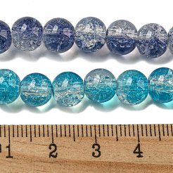 Transparent Crackle Baking Paint Glass Beads Strands&nbsp;DGLA-T003-01A-M