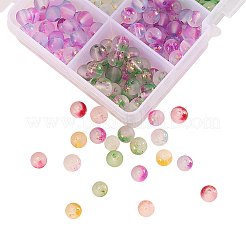 400Pcs 10 Colors Frosted Spray Painted Glass Beads Strands&nbsp;GLAA-CJ0001-39