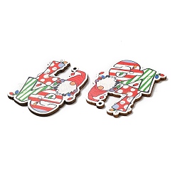 Single Face Printed Wood Big Pendants&nbsp;WOOD-D025-09