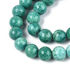 Dyed Synthetic Fossil Beads Strands&nbsp;G-T139-8mm-66E