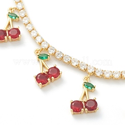Brass Micro Pave Cubic Zirconia Choker Necklaces&nbsp;NJEW-H308-03G