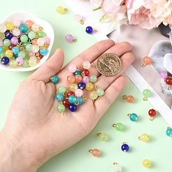20Pcs Glass Round Pendants&nbsp;PALLOY-YW00064