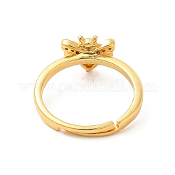 Cubic Zirconia Honeybee Adjustable Ring&nbsp;RJEW-D076-05G