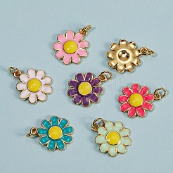 12Pcs 6 Colors Brass Enamel Charms&nbsp;KK-SZ0004-09