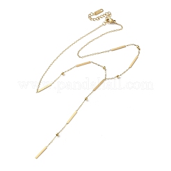 304 Stainless Steel Rectangle Link Chain Y Necklaces for Women&nbsp;NJEW-Z085-02G