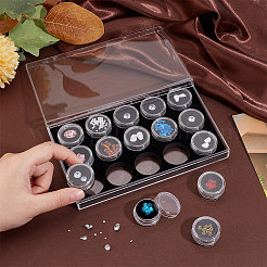 15 Slots Mini Round Plastic Jewelry Screw Top Bead Jars Sets with Velvet Inside&nbsp;AJEW-WH0472-42C