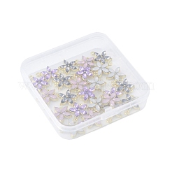 24Pcs 4 Colors Alloy Rhinestone Connector Charms&nbsp;ALRI-FS0001-13