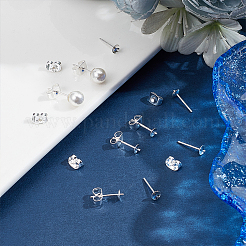 10Pairs 925 Sterling Silver Stud Earring Findings&nbsp;STER-UN0001-42