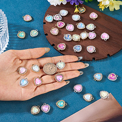 40Pcs 2 Colors UV Plating Alloy with Mixed Color Glass Rhinestone Pendants&nbsp;FIND-PJ0001-39