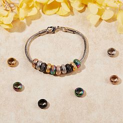 25Pcs 5 Colors Ion Plating(IP) Frosted 201 Stainless Steel European Beads&nbsp;STAS-SZ0001-93