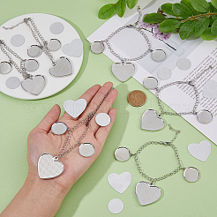 DIY Blank Heart Brass & Alloy Charm Bracelets Making Kit&nbsp;BJEW-DC00002