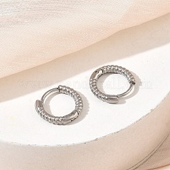 Twist Textured 304 Stainless Steel Huggie Hoop Earrings&nbsp;SA-CBA46AF-27P-01