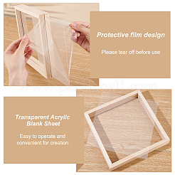 Wooden Picture Frame with Transparent Acrylic Blank Sheet&nbsp;AJEW-WH0528-27