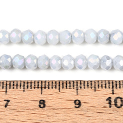 Anti-Tarnish Electroplate Rondelle Glass Beads Strands&nbsp;X-EGLA-T021-4mm-17-01