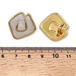 Rhombus 201 Stainless Steel Enamel Stud Earrings&nbsp;EJEW-Z151-12G-01
