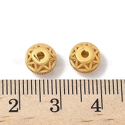Matte Gold Color 925 Sterling Silver Micro Pave Cubic Zirconia Beads&nbsp;STER-R014-14G