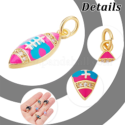 6Pcs 3 Styles Brass Enamel Pendants&nbsp;KK-AR0004-43