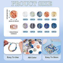 100Pcs 10 Colors Electroplate Transparent Glass Beads&nbsp;EGLA-TA0012-99