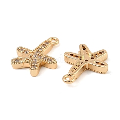 Brass Micro Pave Clear Cubic Zirconia Charms&nbsp;KK-C155-24G