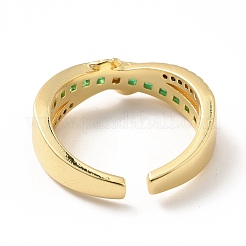 Cubic Zirconia Criss Cross Open Cuff Ring&nbsp;RJEW-H101-34G