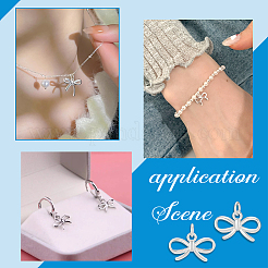 4Pcs 925 Sterling Silver Bowknot Charms with Jump Rings and 925 Stamp&nbsp;STER-PH0004-47