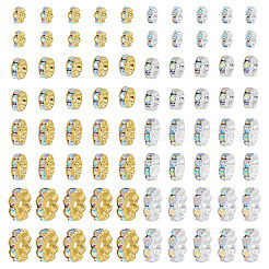 120Pcs Brass Rhinestone Spacer Beads&nbsp;RB-TA0001-36B