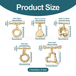 10 Sets 5 Styles Brass Toggle Clasps&nbsp;KK-PJ0001-25