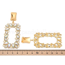 304 Stainless Steel Glass Dangle Stud Earrings&nbsp;EJEW-M095-13G-01