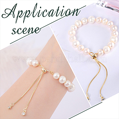 8Pcs 4 Colors Brass Box Chains Slider Bracelet Making with Clear Cubic Zirconia&nbsp;KK-AR0002-83