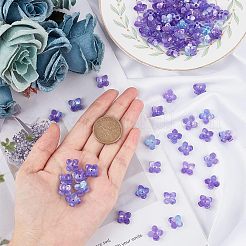 4-Petal Cellulose Acetate(Resin) Bead Caps&nbsp;KK-CA0001-04