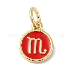 Real 18K Gold Plated Brass Enamel Charms&nbsp;KK-L216-001G-F