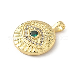 Brass Micro Pave Cubic Zirconia Pendants&nbsp;KK-F905-22G-03