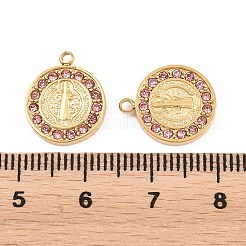 304 Stainless Steel Rhinestone Pendants&nbsp;STAS-Z202-05G-01