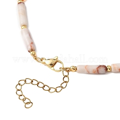 Natural Red Netstone Column & Faceted Round Red Agate Beaded Necklaces for Women&nbsp;NJEW-JN05647