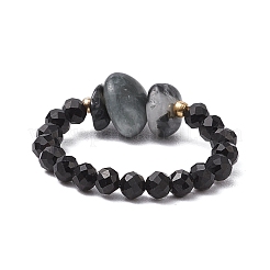 Natural Gemstone Beaded Finger Rings&nbsp;RJEW-TA00190