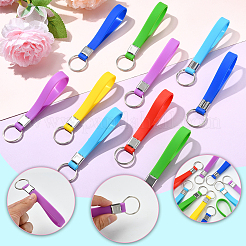 20Pcs Resin Belt with Iron Ring Keychains&nbsp;KEYC-SC0001-84