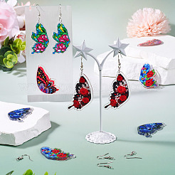 DIY Butterfly Acrylic Dangle Earring Making Kit&nbsp;DIY-TA0009-11
